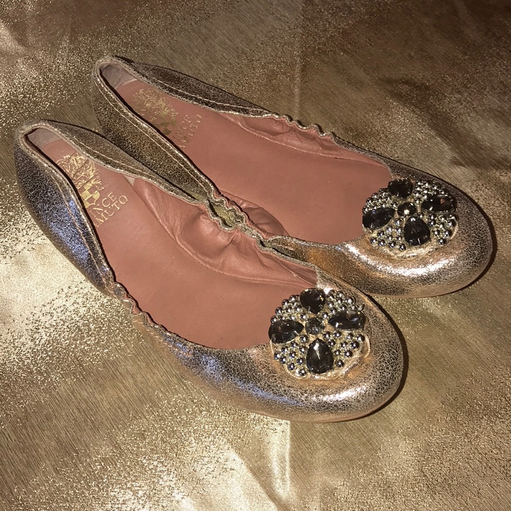 Vince Camuto Rose Gold Metallic Ballet Flats